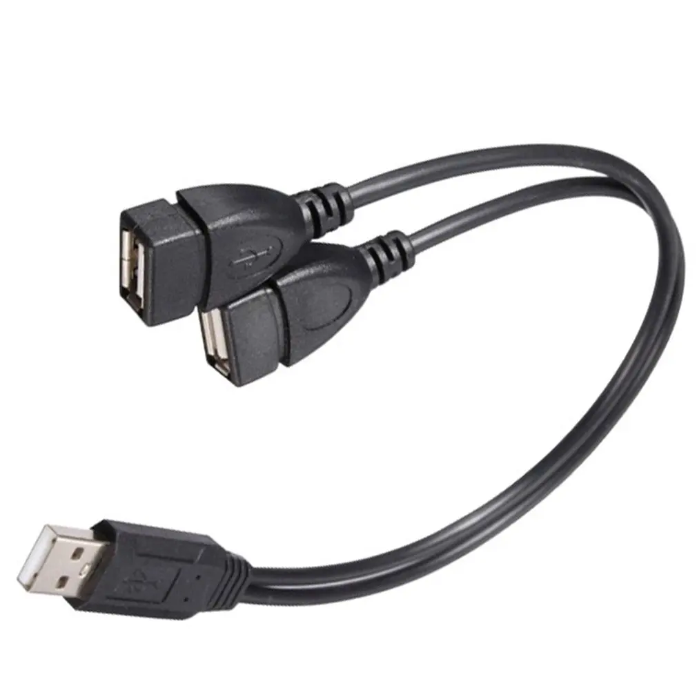 

Hot 30cm USB2.0 Male to 2 Dual USB Female Y Splitter Double USB Extension A-Male To 2 A-Female Y Cable Power Adapter Converter