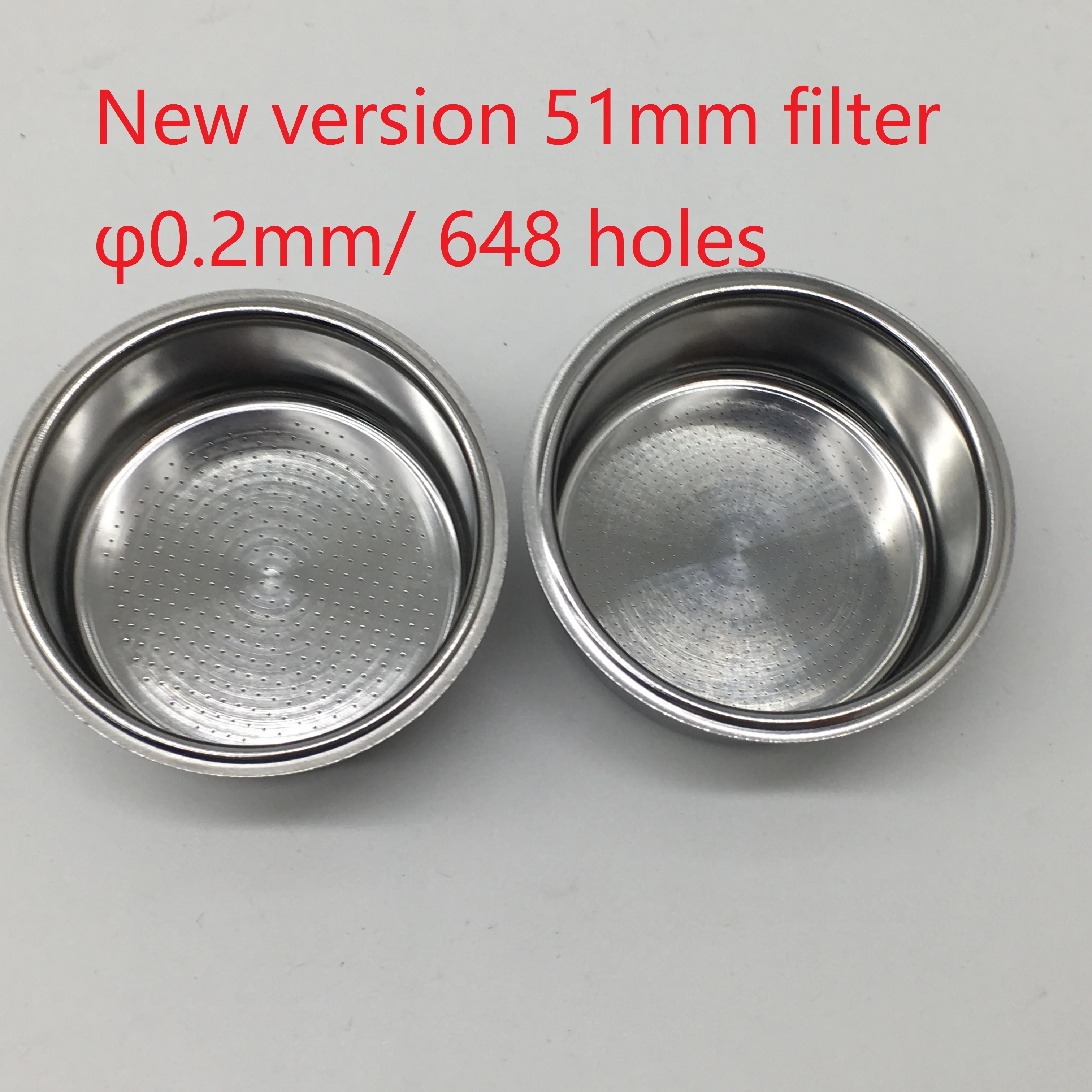 51mmNew version3 espresso coffee filter basket 0.2mm 648units holes