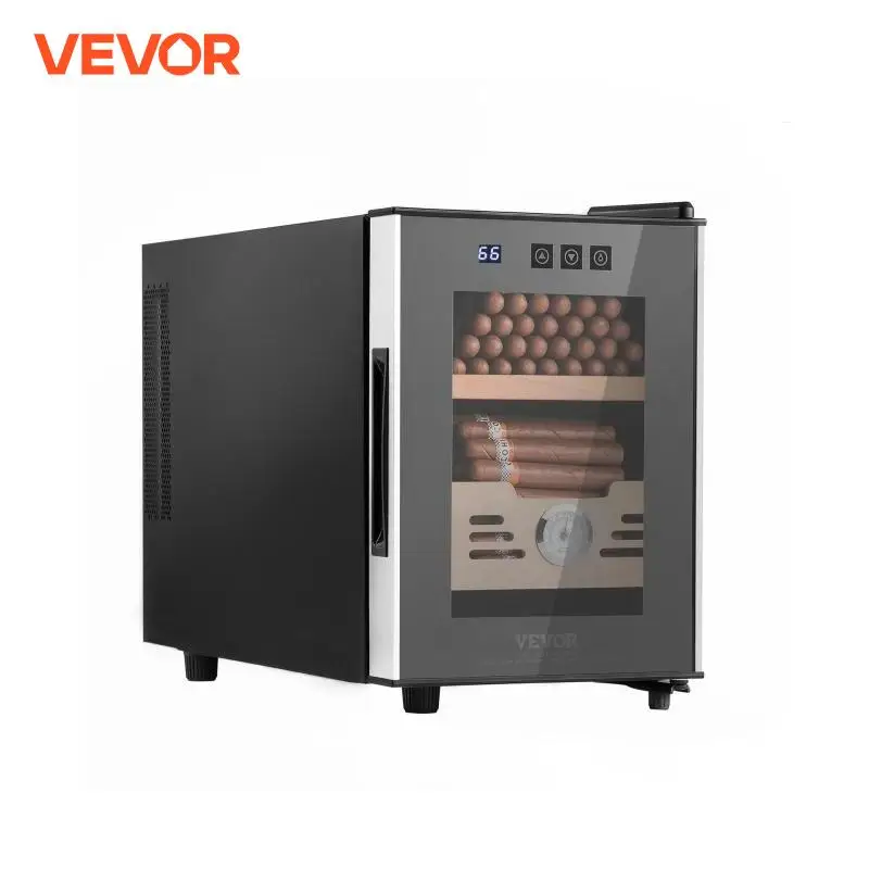 VEVOR Electric Cigar Humidor 16L Cigar Humidor Cabinet with Heating & Cooling Temp Control System Spanish Cedar Wood & LED Light