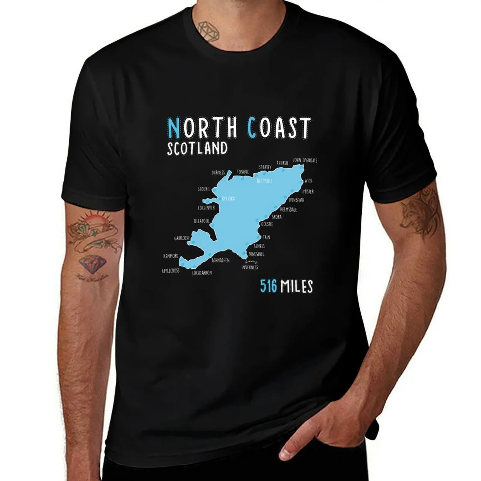 North Coast 516 Miles | Driving Route | Scotland | NC516 T-Shirt Construction Work Tee Shirt