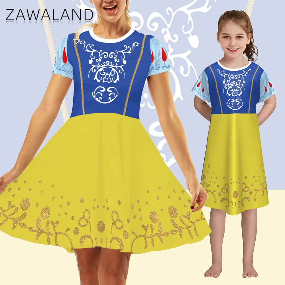 

Fairy Tales White Snow Princess Cosplay Dress Halloween Stage Performance Skirts Parent-Child Dresses Carnival Festival Outfits
