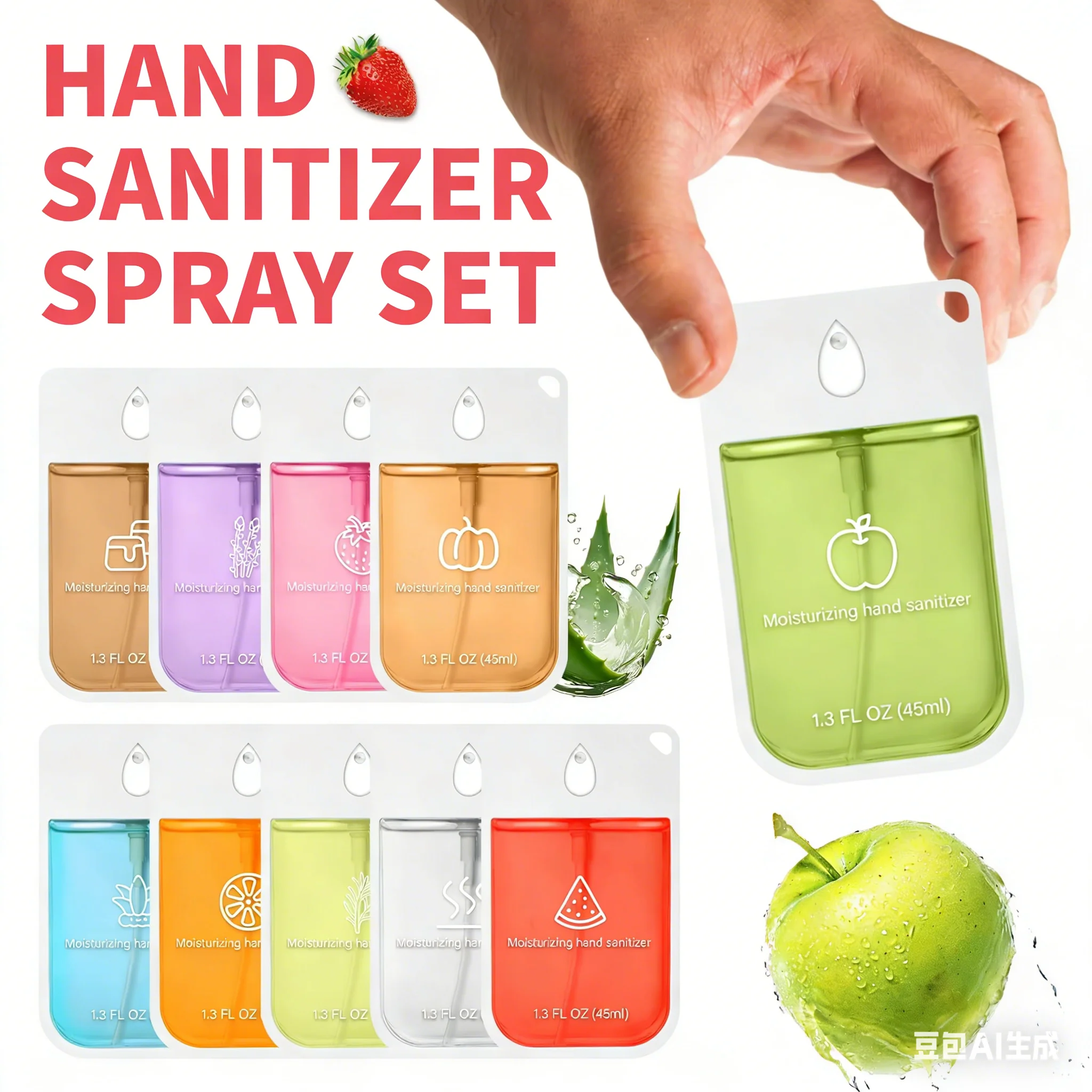 

Мощный спрей, портативный, безопасный, надежный, для чистки рук, увлажняющий спрей для мытья рук, питательный дезинфицирующий спрей, 45/38 мл