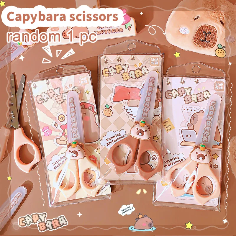 Joli école utile retour à l'école papeterie ciseaux mignon Capybara artisanat ciseaux Mini ciseaux pour bricolage ciseaux pour enfants