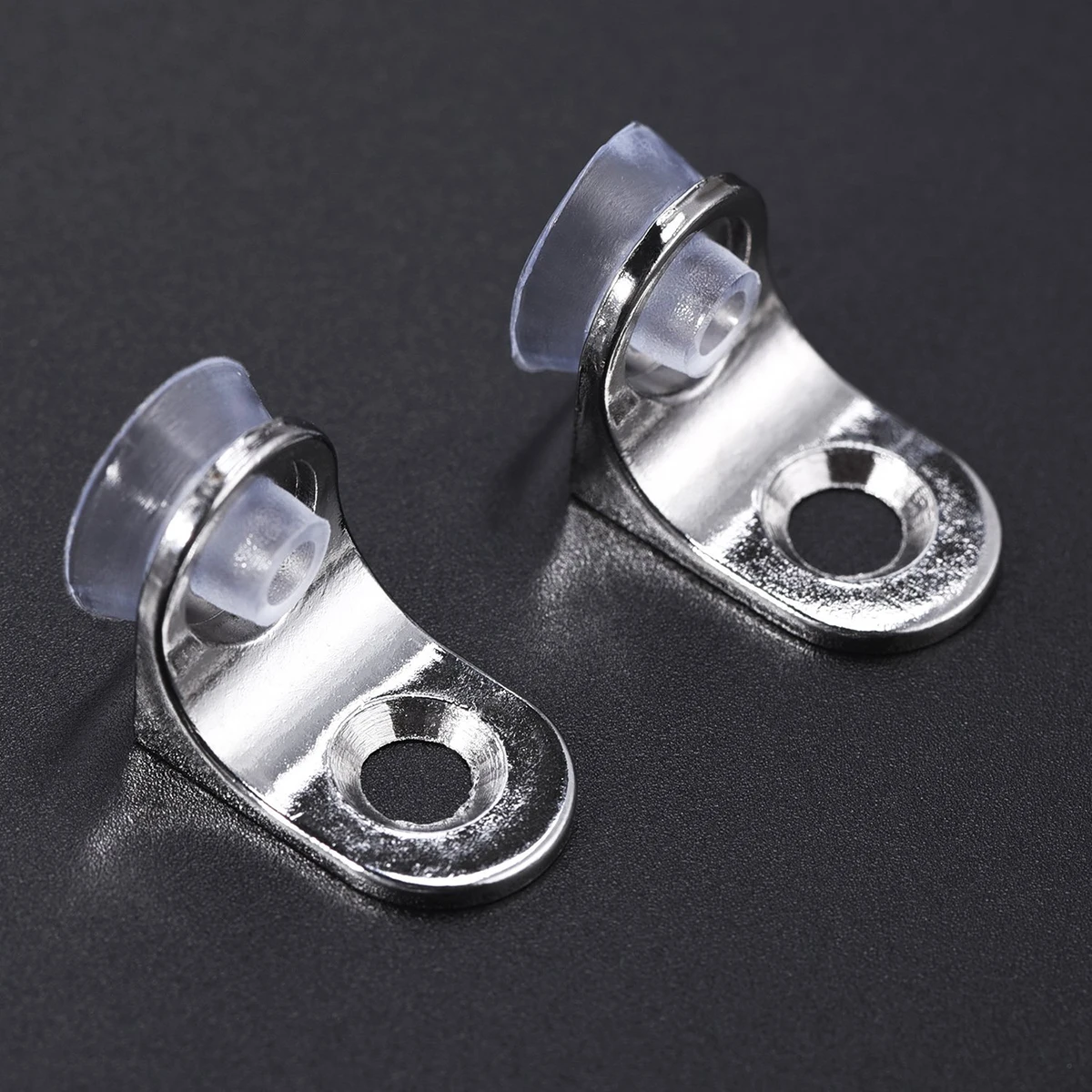 

8Pcs Glass Shelf Support Brackets L-Shaped Zinc Alloy Silicone Removable Suction Cups for Furniture Cabinet Stabilizing