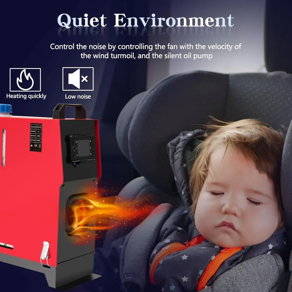 سخان ركن ديزل 5-8 كيلو وات 12 فولت، سخان هواء ديزل 5000-8000 وات، سخان ركن ديزل مع شاشة ترموستات LCD وجهاز تحكم عن بعد