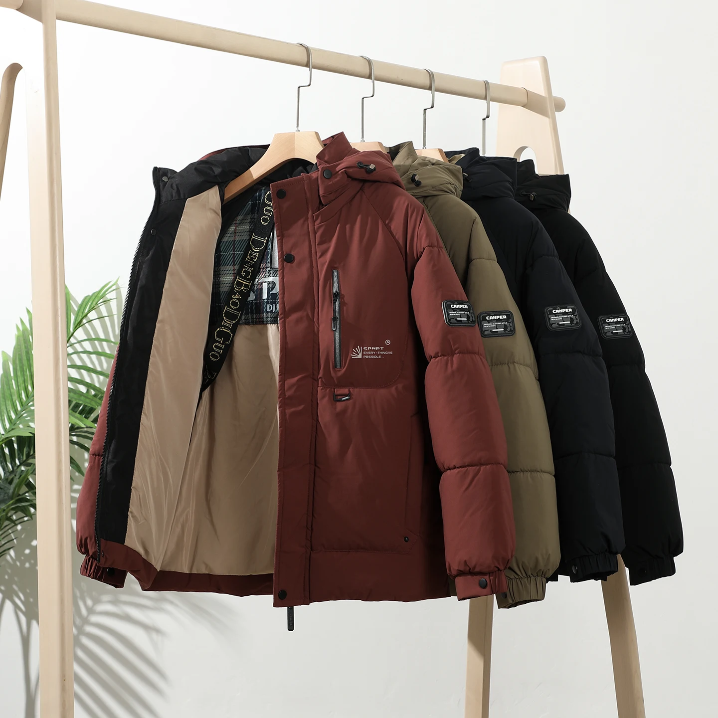 

Мужская теплая хлопковая куртка Trade King с капюшоном, уличная зимняя Новое поступление, модная городская подставка, молодежная повседневная одежда