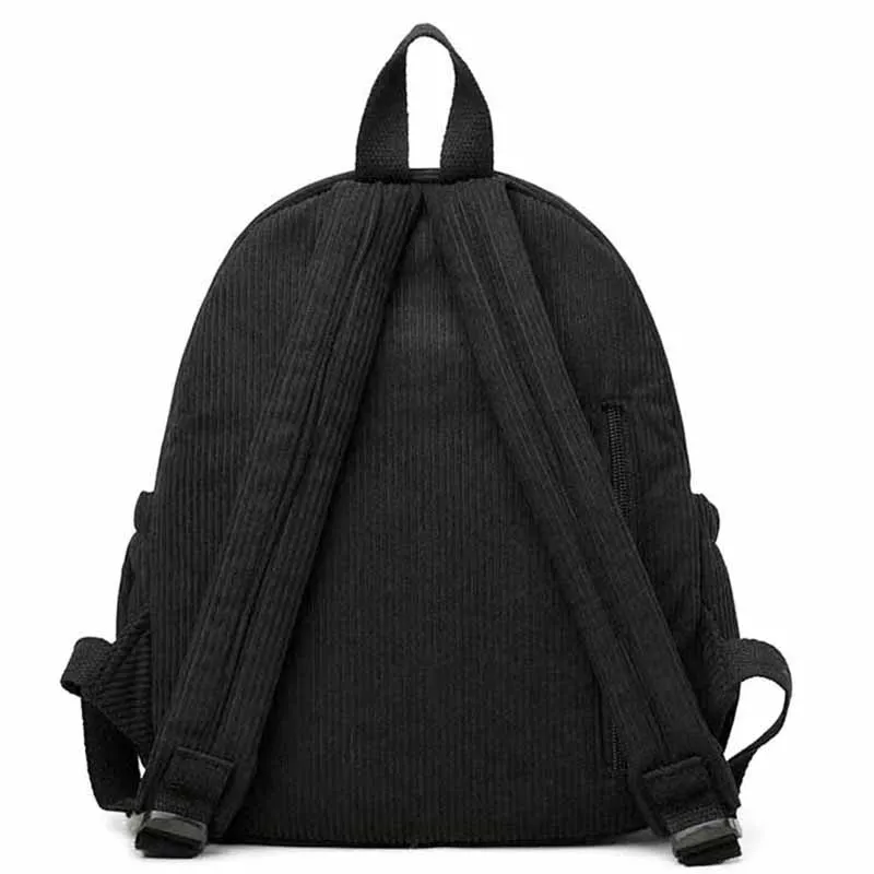 Cozy Corduroy Mini Backpack Multi-Color Adjustable-Strap Lightweight for Daily Outings Casual Stylish Functional Bag