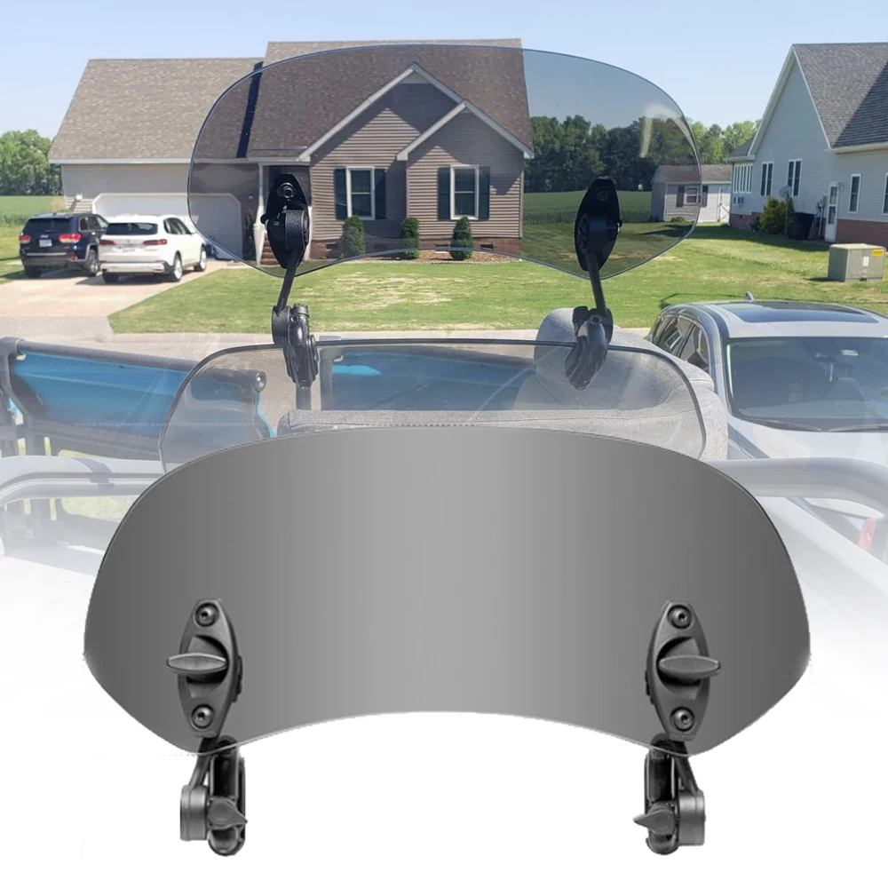 

Universal Motorcycle Windshield Extension Adjustable Spoiler Clamp-On Windscreen Deflector