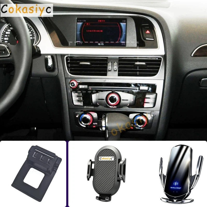 Suporte de Telefone para Carro AUDI A4 B8 A5 S5 2009 2010 2011 2012 2013-2016, Montagem para Celular com Carregamento Sem Fio e Base Fixa Especial