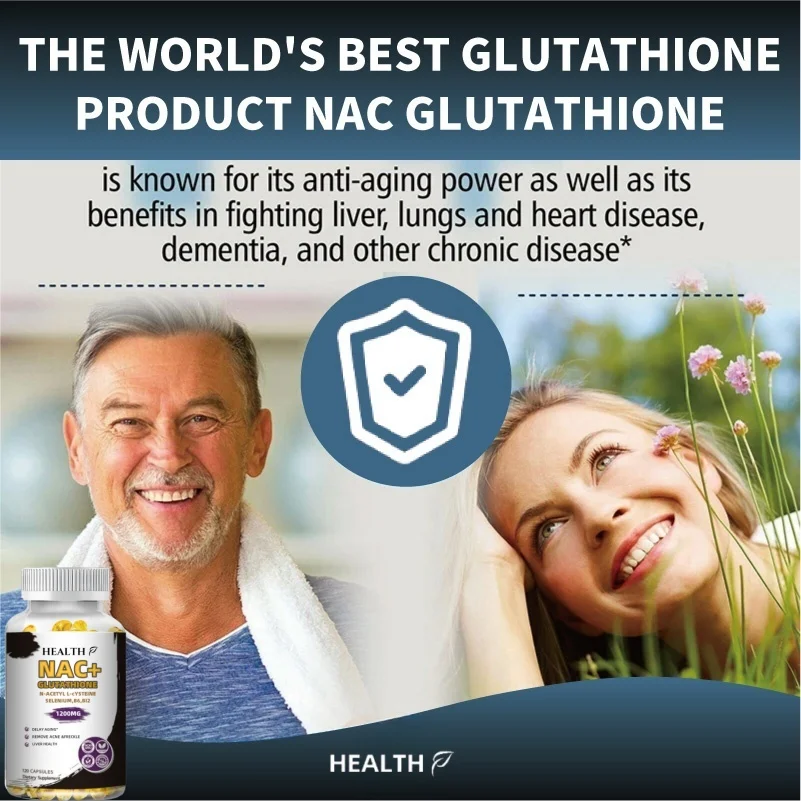 NAC Glutathione Capsules N-Acetyl Cysteine 1200 mg Support for Liver, Lung | Amino Acid, Increases Glutathione