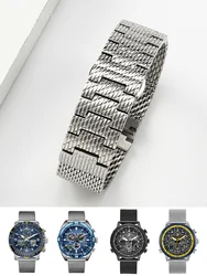 Stainless Steel Mesh Belt for Citizen Eco-Drive Air Eagle Jy8078 Second Generation Blue Angel Waterproof Watch Strap 22mm