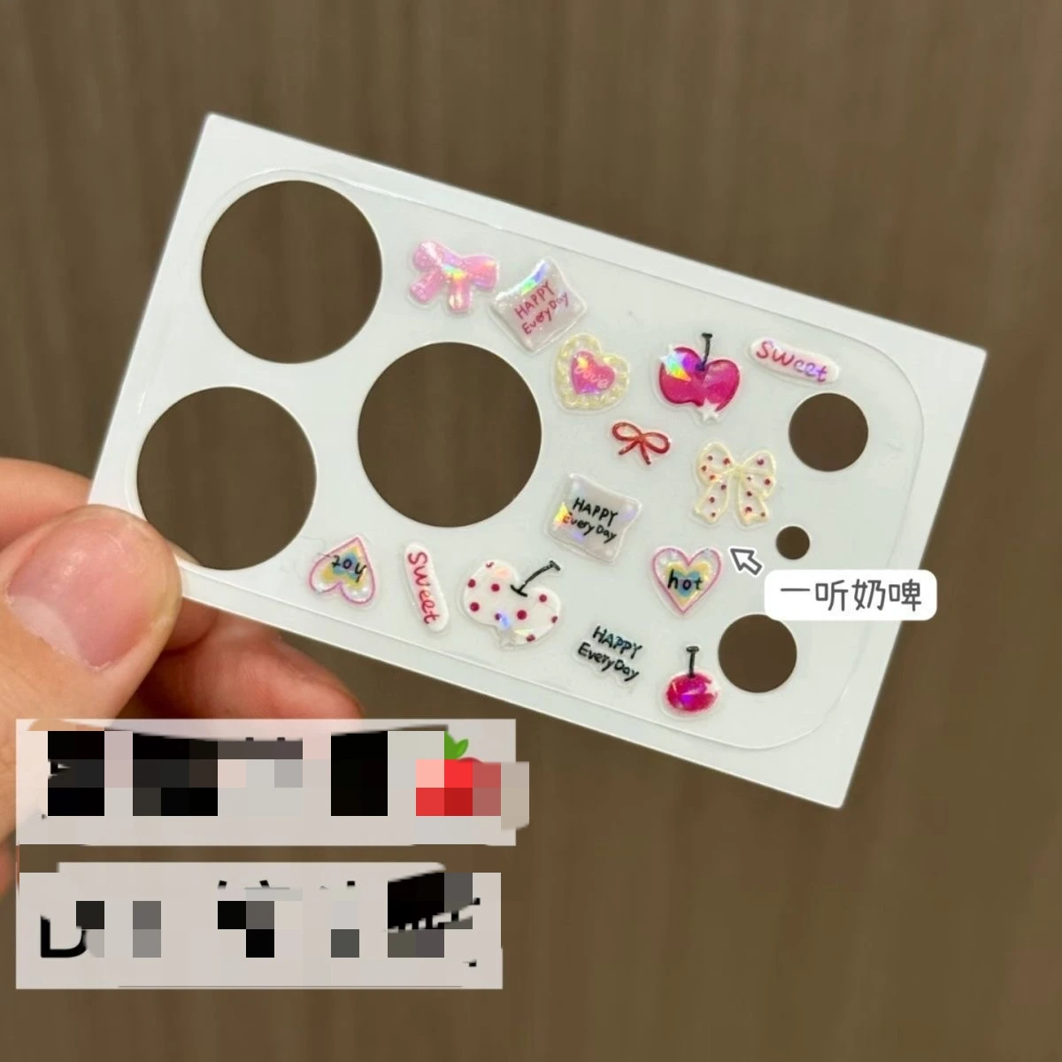 

5 шт. для iphone 17 Pro Max рельефная звезда яблоко наклейка для дизайна ногтей, чехол с легким бантом 3D DIY телефонные линзы