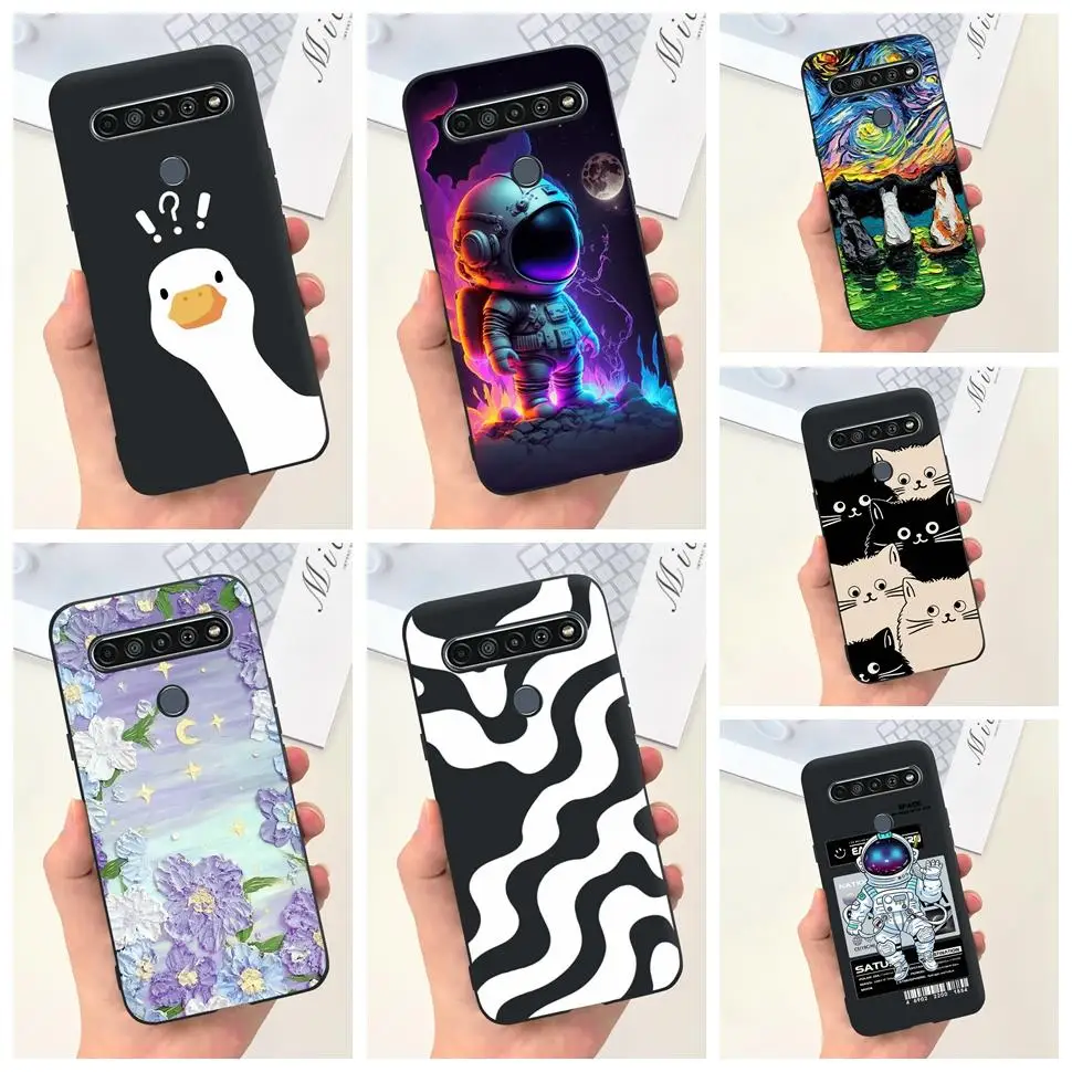 Para cubierta LG K61 2020 funda nueva moda funda de silicona suave TPU para LG K 61 K61 fundas LM-Q630EAW LM-Q630 parachoques a prueba de golpes