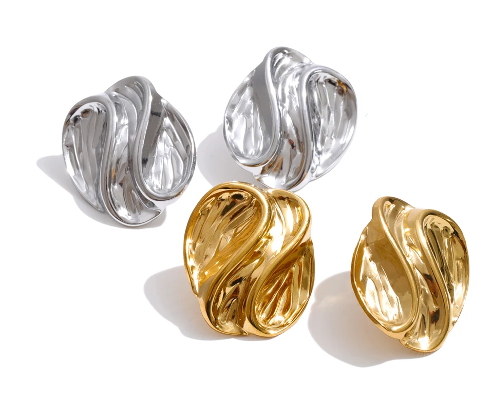 Yhpup Edelstahl Geometrische 18K Vergoldete Modische Ohrstecker Wasserdicht Täglich Attraktiver Damenschmuck Großhandel – Detail 2