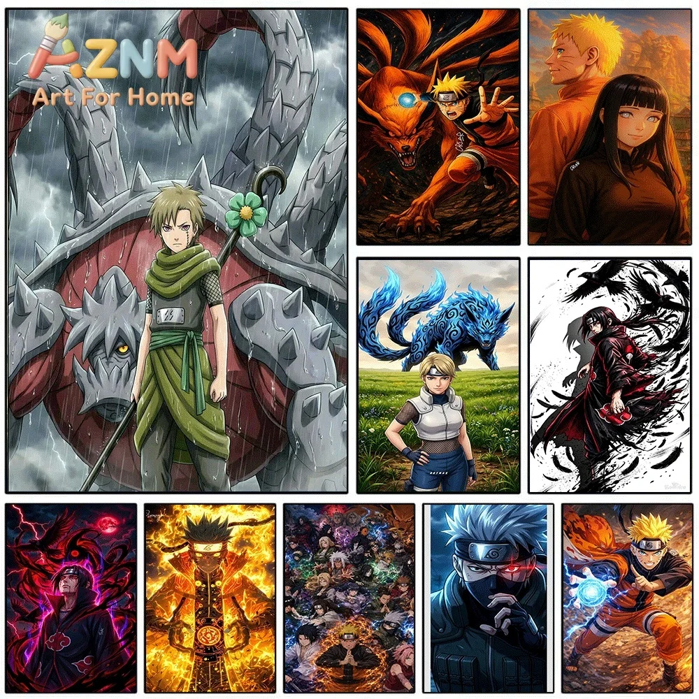 Anime Naruto Canvas Wall Art Yagura Four Tails Beast Poster Unframed Canvas Painting Bedroom Living Room Home Wall Decor Anime
