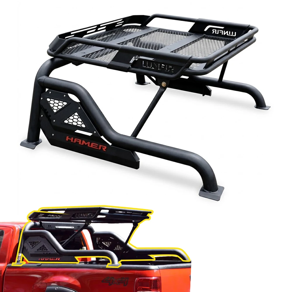 

HM Universal Steel Roll Bar with Basket Roof Racket for Ranger for Hilux Revo Rocco Vigo for Dmax 4x4 Car Accessories Roll Bar