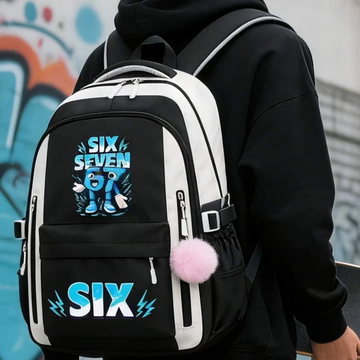 Fashion Middle High Student Backpack Six Seven Italian Brainrot Meme Pattern Mochilas Boys Girls Cartoon 67 Trennd Bagpack Gifts