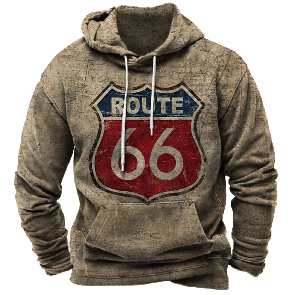 

Vintage Hoodie Route 66 3D Print Hoodies Men Women Fashion Hoodies Sweatshirts Boy Coats Women Sweats Men's Clothing Tracksuits