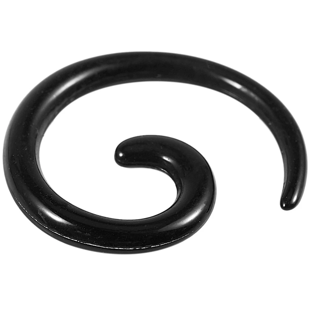AS94-18 Pairs Of Acrylic Spiral Taper Tunnel Ear Stretcher Expander Plugs---Black