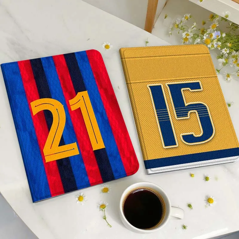 

Yellow Blue Number Jersey For Samsung Galaxy Tab A A7 A8 A9 A11 S6 S11 Lite Plus 10.1 10.4 10.5 Inch 2022 2025 Tablet Case