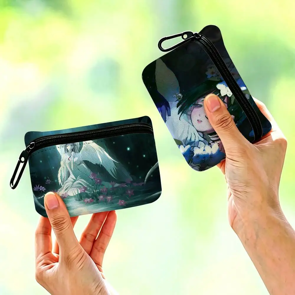 Anime A-Alien Stage Sua Lightweight Oxford Fabric Coin Purse Carabiner Hook Design Mini Card Key Organizer Bag