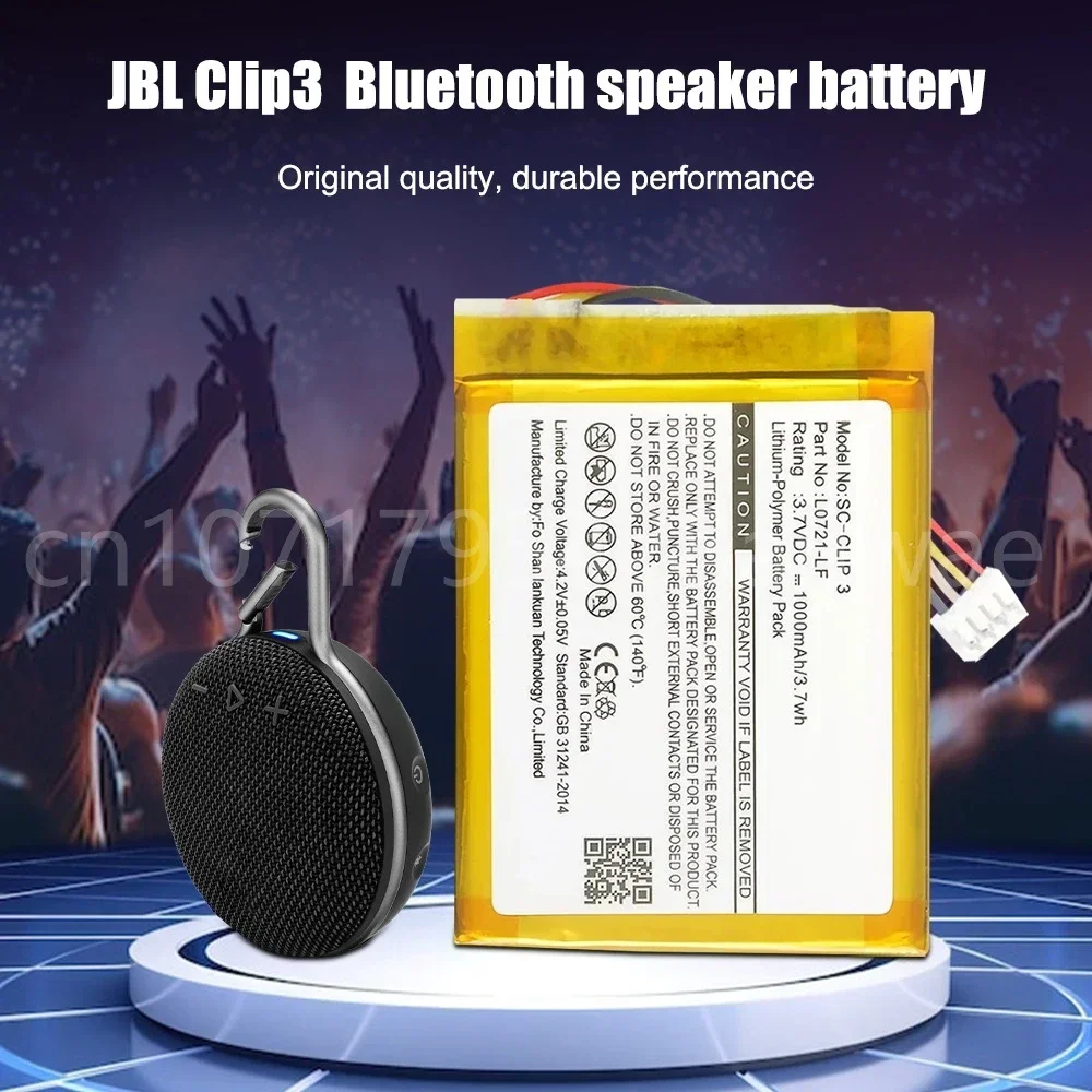 Сменный аккумулятор 1000 мАч 3,7 В для JBL Clip3 Clip 3 SAND L0721-LF, портативные аккумуляторы для Bluetooth-динамиков