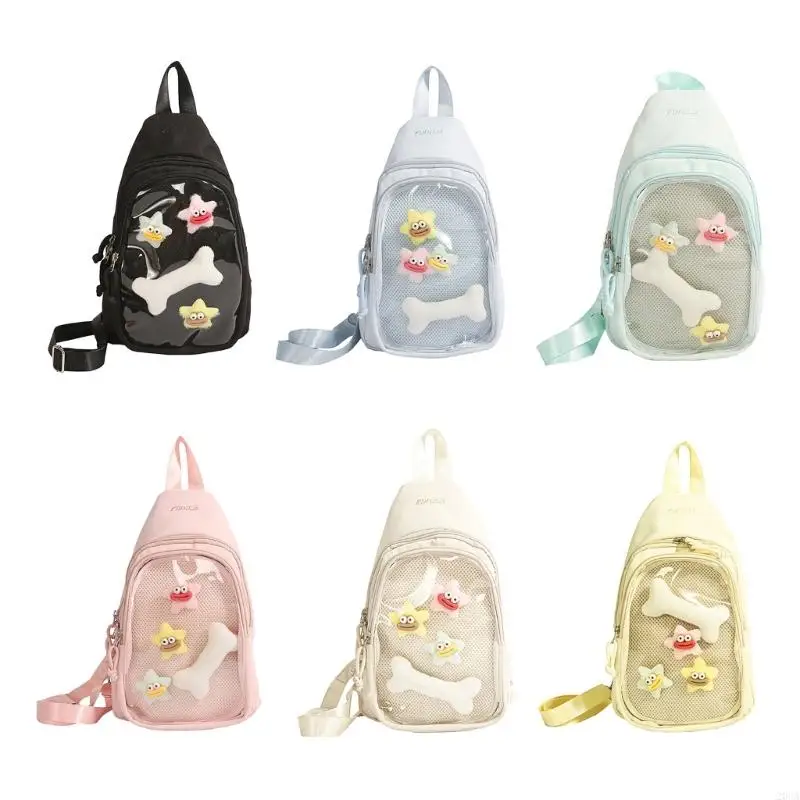 

Stylish Japanese Anime Clear Transparent Chest Bag With Adjsutable Strap Large Capacity Crossbody Bag For Daily Use 20CA