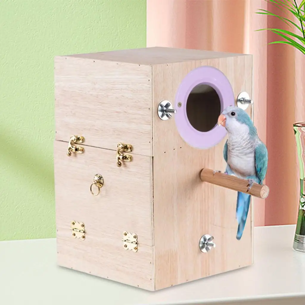 Caja de cría de madera para aves pequeñas y medianas – Nido natural - imagen 4