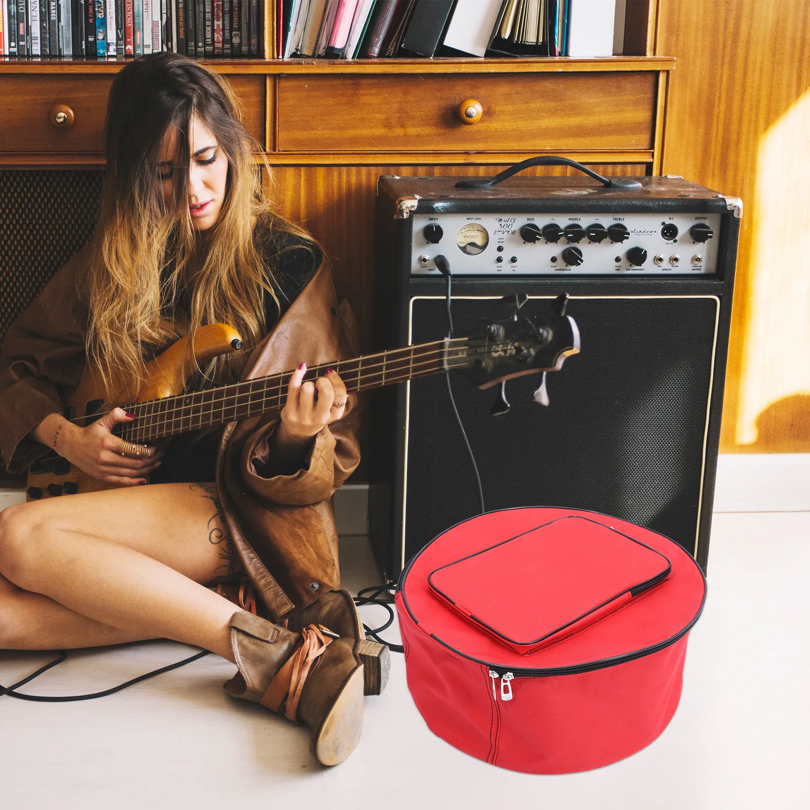 

Heavy Duty Snare Drum Bag Portable Storage Pouch for Musical Instruments with Reinforced Stitching Drumstick Pockets Travel