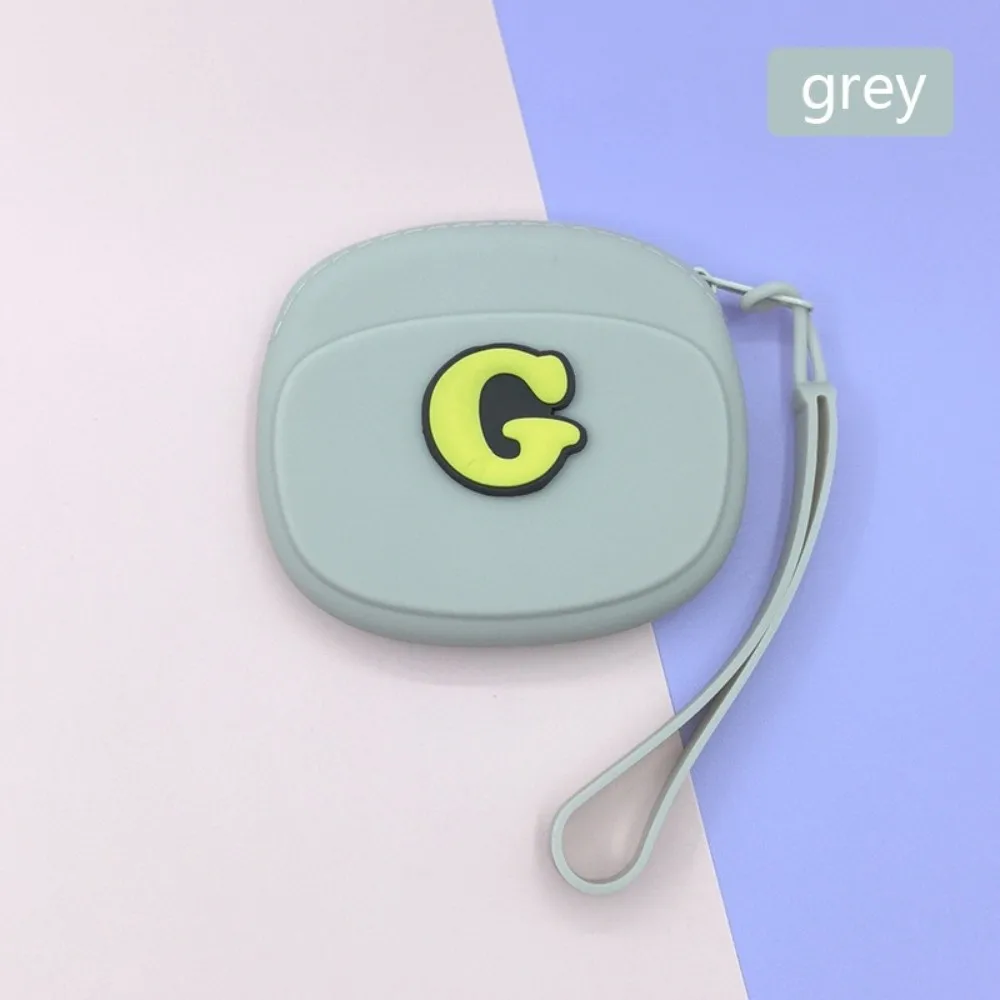 New Letter Silicone Storage Bag with Lanyard Square Mini Wallet Waterproof Multifunctional Coin Purse Earphone Storage