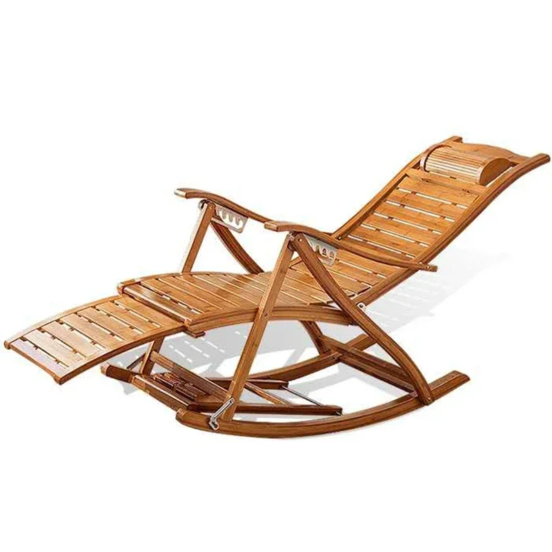 Rocking chair bamboo recliner backrest foldinglunch break balcony lazy leisure home furniture elderly ArmchairFoot massage