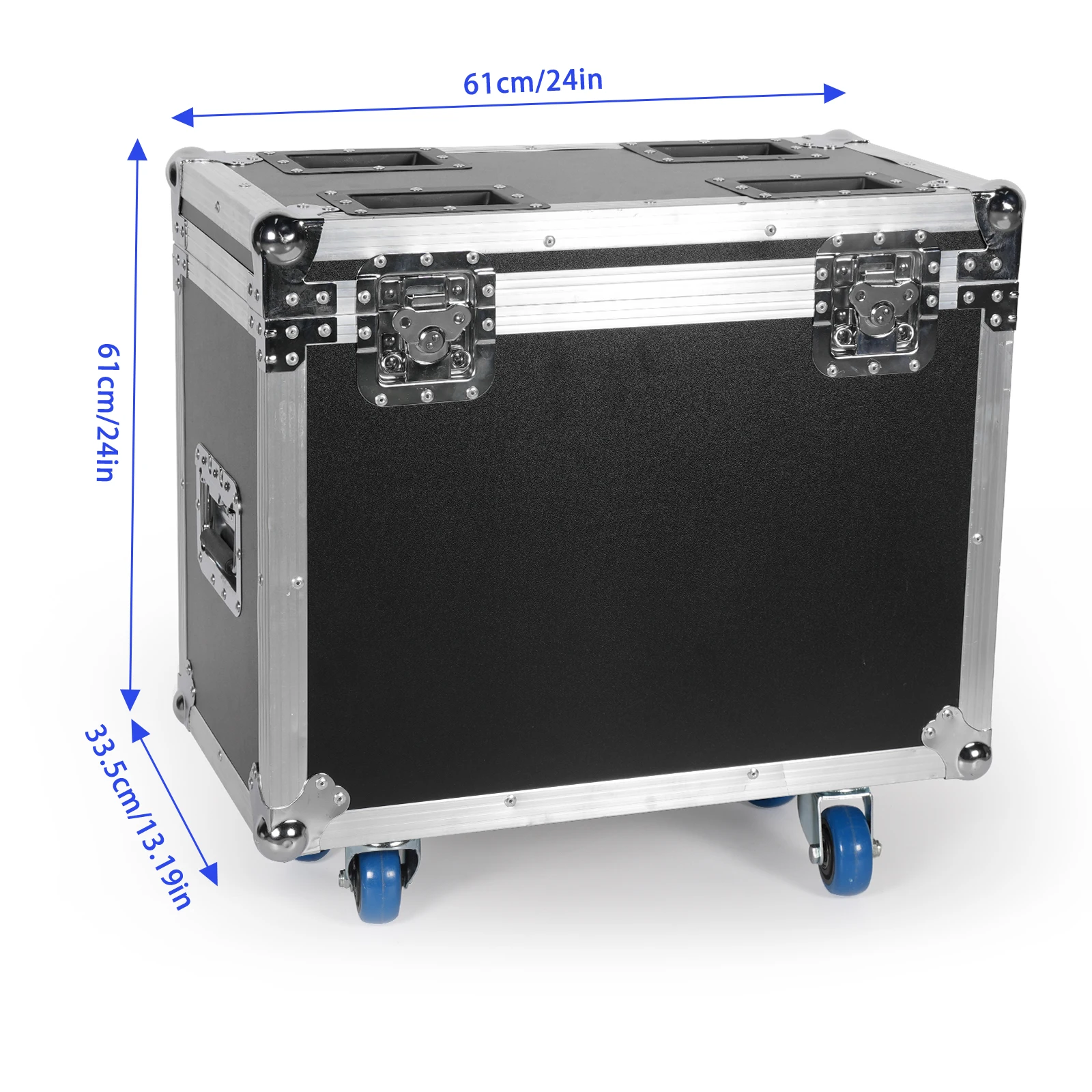 حقيبة طيران Fieryzeal بعجلات ، حقيبة تمساح للخدمة الشاقة ، حقيبة طيران ، مصباح رأس متحرك شعاع W ، غطاء ذبابة ضوء مسرح دي جي