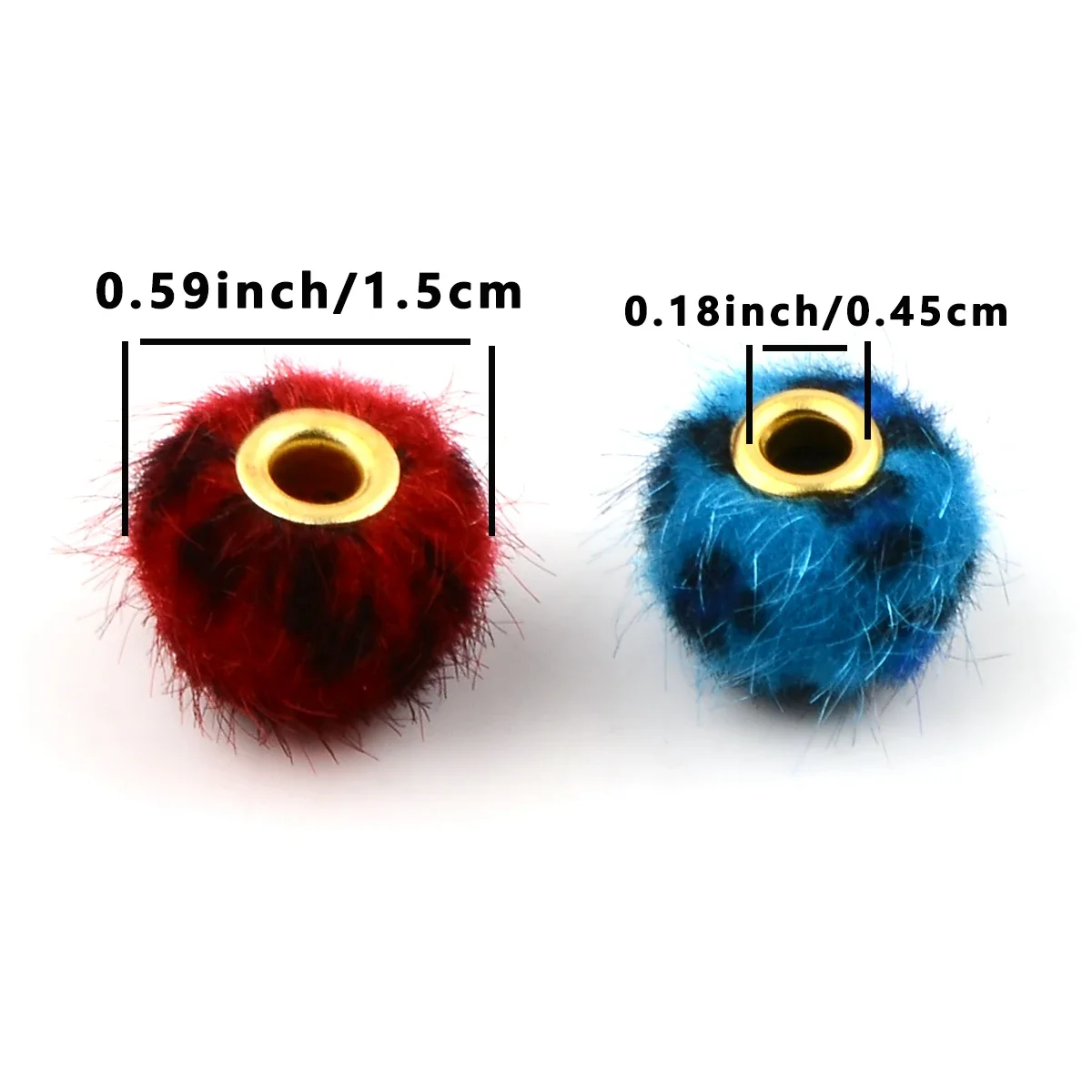 20pcs Striped plush hand-made polyester round bead Creative Acrylic beads for jewelry making DIY charms pandora large holes Bead image 2