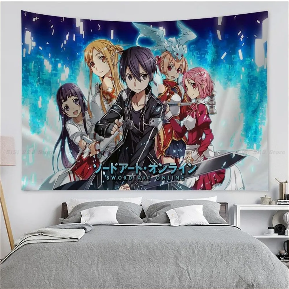 Sword Art Online Tapestry Hanging Bohemian Tapestry Bohemian Wall Tapestries Mandala Cheap Hippie Wall Hanging