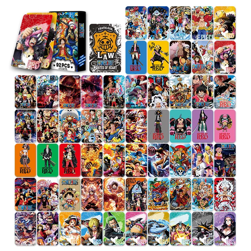 Anime ONE PIECE 60pcs Lomo Card + 32pcs Stickers Game Gear 5 NIKA Luffy Zoro Sanji Nami Shining Card Collections Battle Toy Gift