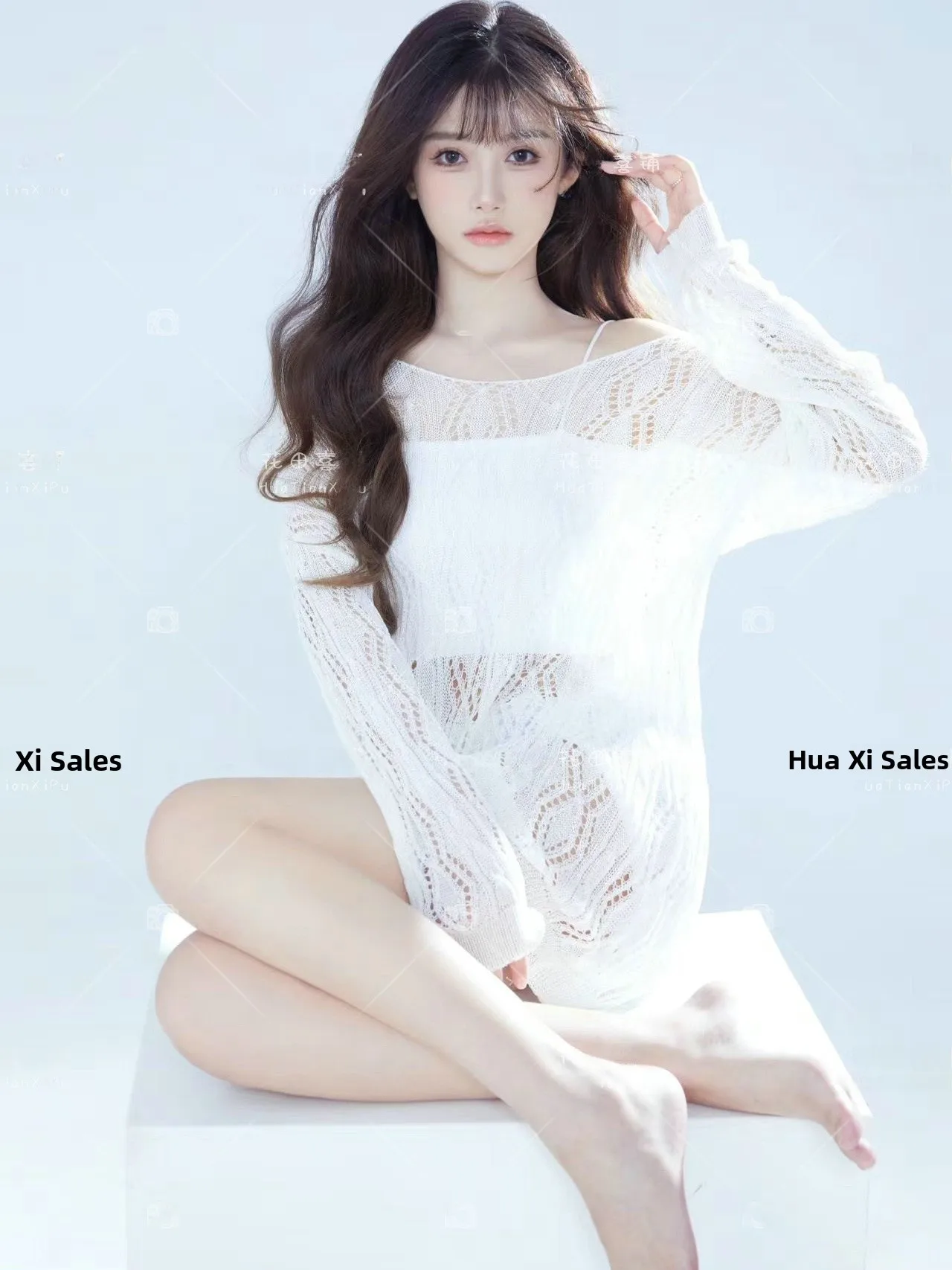 

Artistic Photography Sweater Style Studio Theme Korean Pure Desire Lazy Portrait Clothing for Girls Spring Season