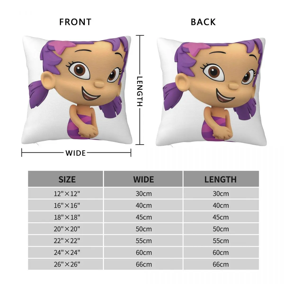 Oona Bubble Guppies Square Pillowcase Polyester Linen Velvet Printed Zip Decor Throw Pillow Case Bed Cushion Cover