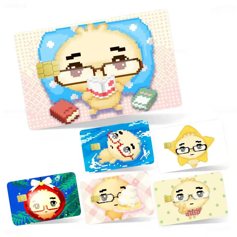 

G-Glasses Dumpling Cute Y2K 4pcs 1Set Card Stickers Small Waterproof Chip 4PCS Card Sticker Anti-Scratch