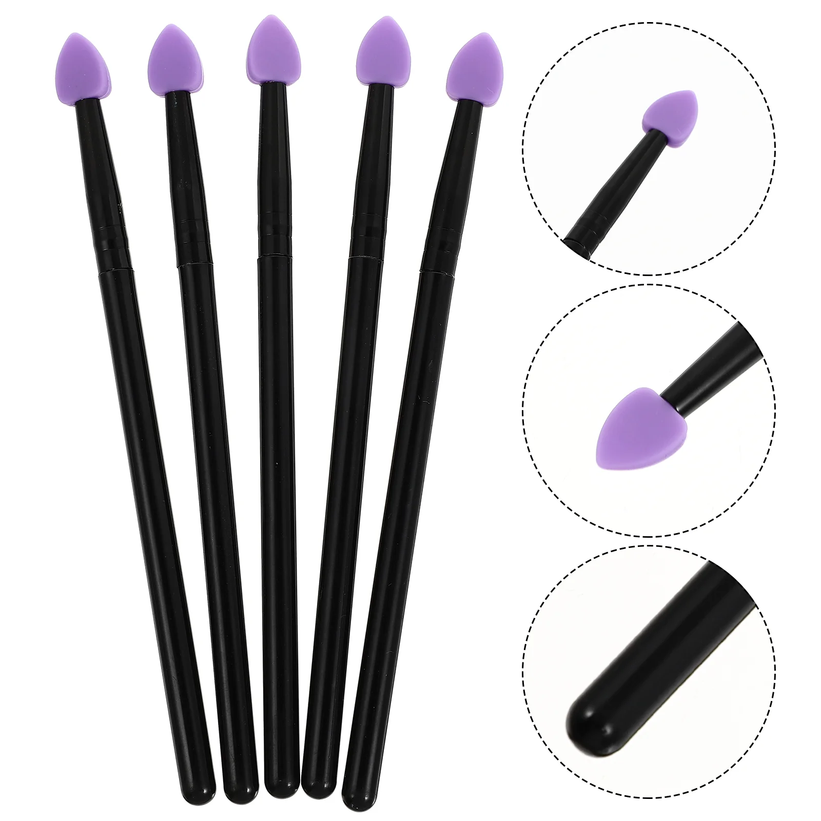 Juego de herramientas portátiles de maquillaje práctico para niñas, cepillo de silicona para sombra de ojos, 5 uds.