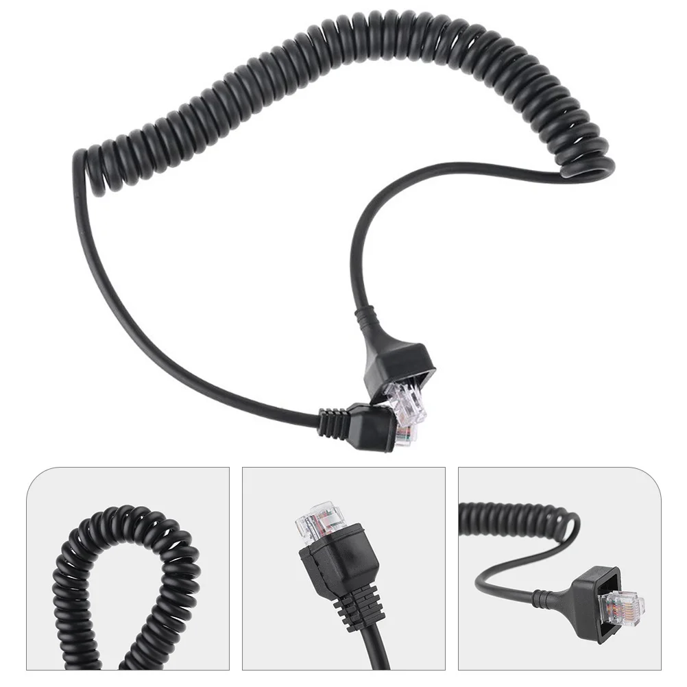 

Durable Spring Coil Mic Cable Rubber Copper ABS Handheld Microphone Cord Replacement Wire for Radio Speaker Mic Cord Repair
