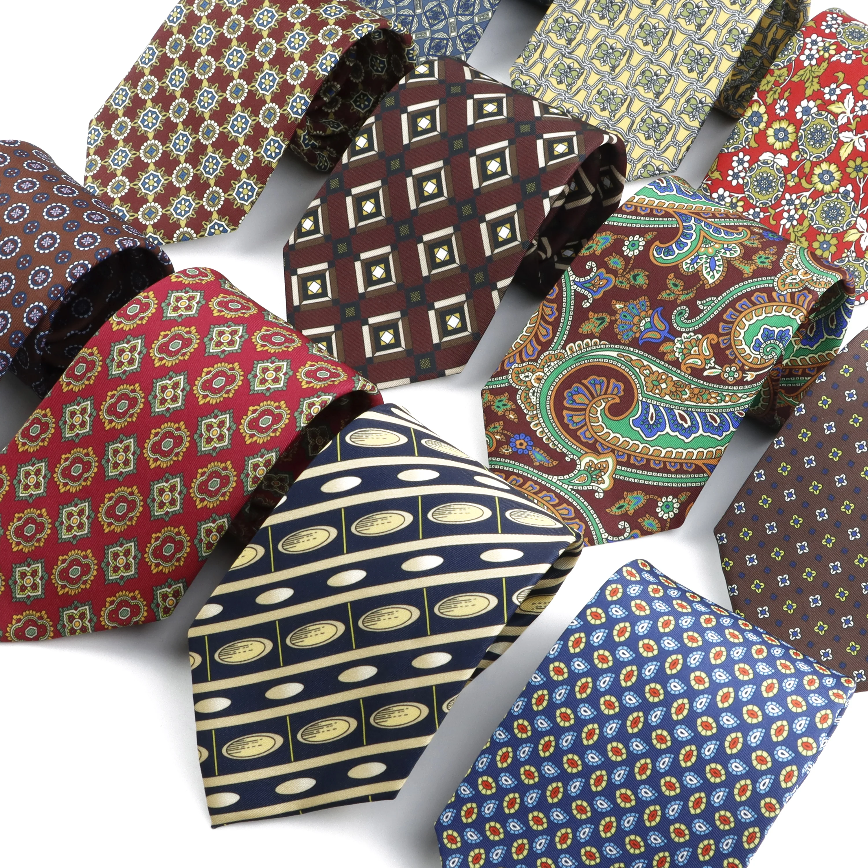 جديد Vintage الطباعة الرجال لينة رقيقة التعادل الهندسة بيزلي الأزهار 9 سنتيمتر ربطة العنق العريس الأعمال حفل زفاف الملحقات اليومية