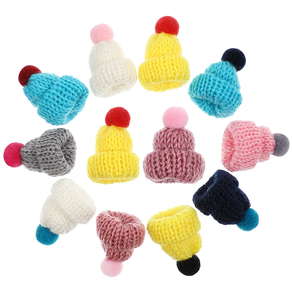 12 Pcs Mini Hat Replaceable Craft Hats Wear-resistant Christmas Kawaii Black Cap DIY Supply Santa Miniature Multi-function