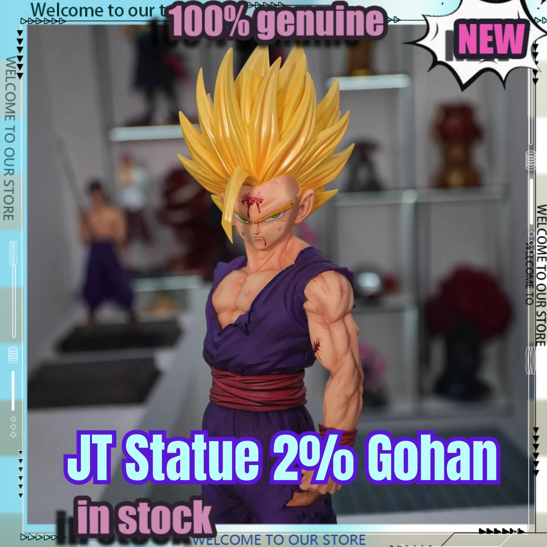 

45cm/17.72inch JT Statue Dragon Ball Z Son Gohan Figure Gohan Super Saiyan 2 PVC GK Statue Collection Mode Toys Birthday Gift