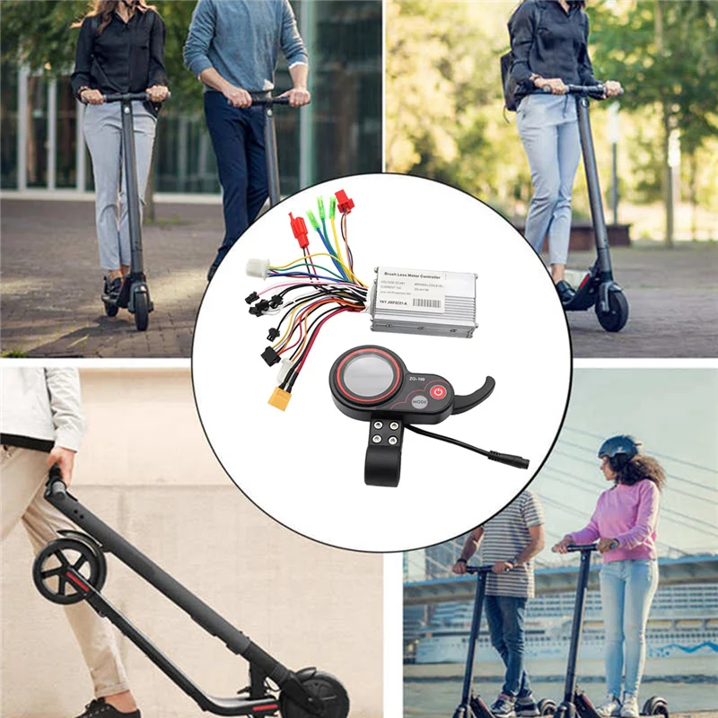 

A22F-48V Controller+ZQ-100 Mileage Meter Speed Adjustable Electric Scooter Meter 6 Pin Display Replacement Parts For Electric Sc