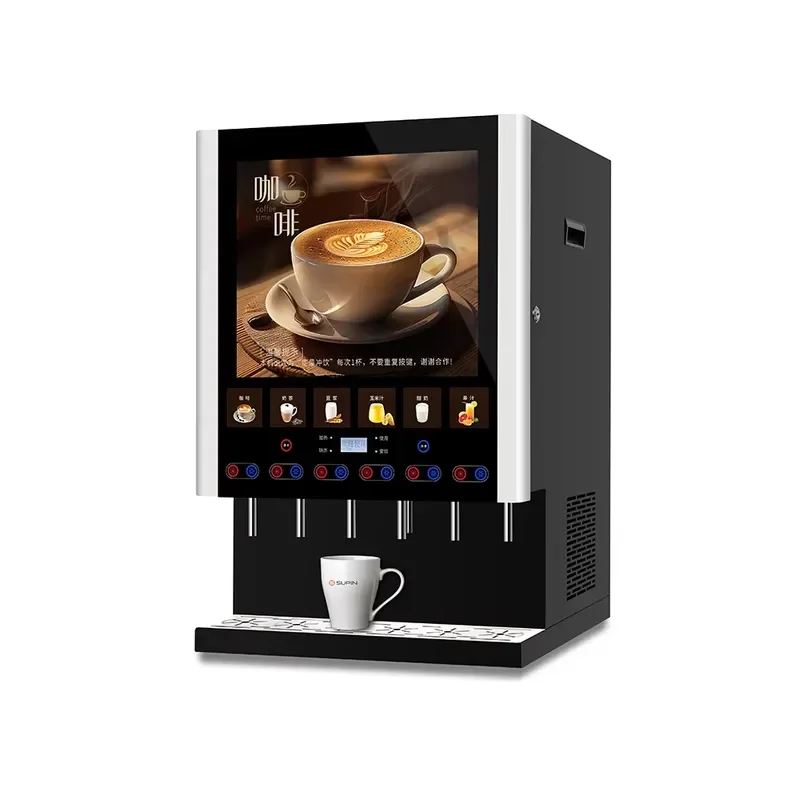 for SUPIN 60SCW Commercial Coffee Vending Machine Automatic Hot Cold Instant Coffee Maker 6 Tanks Office Shop Business Use