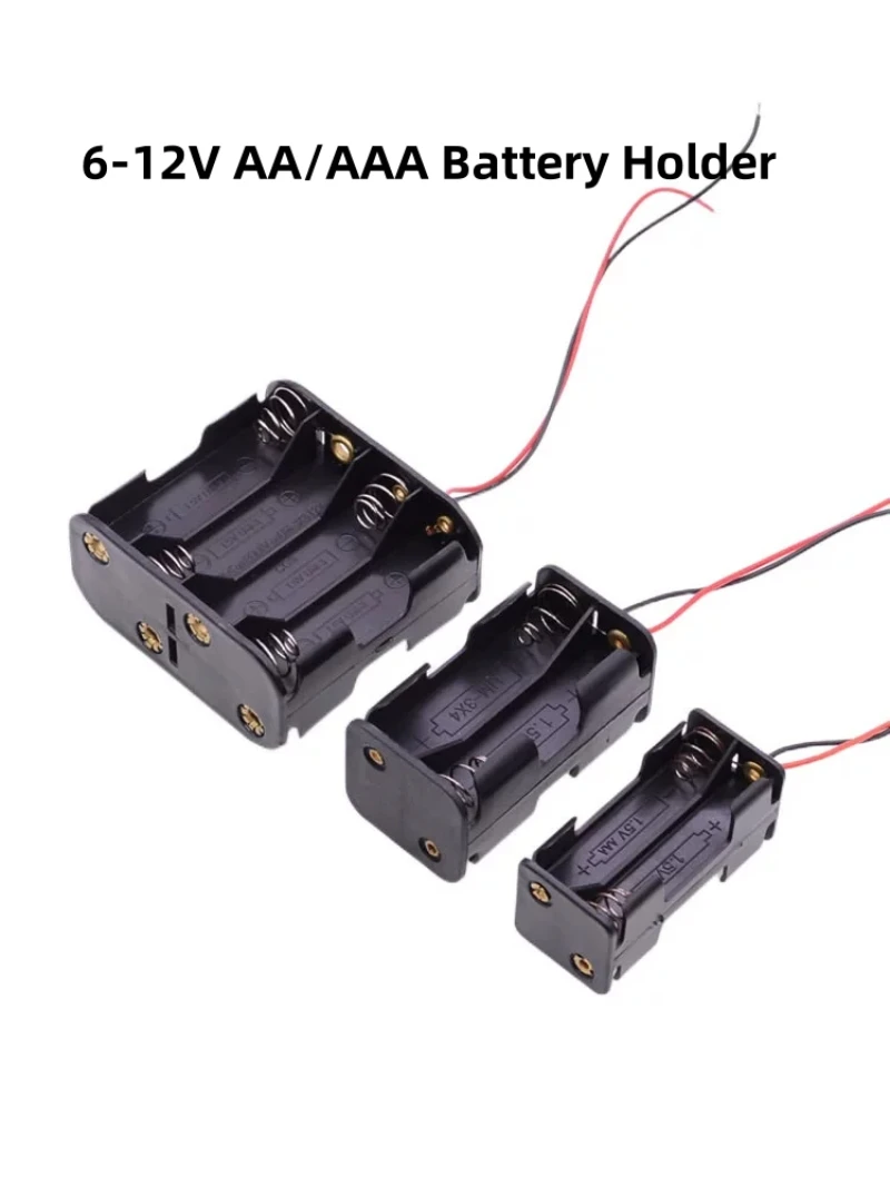 6V12V AA/AAA Double-Deck Battery Holder/Case In Series With 150mm Wire PH2.0/XH2.54/SM/DuPont Male/Female/DC5521 Plug Connector