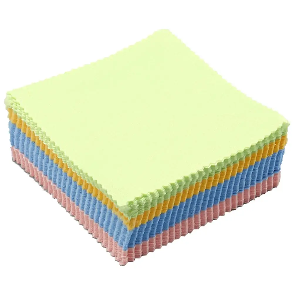 

100 Pcs Cleaning for Glasses Polishing Cloths 10x10cm Colored Lens Cloth Glass Cleaner Cloth Phone Camera Lenses Eyewear
