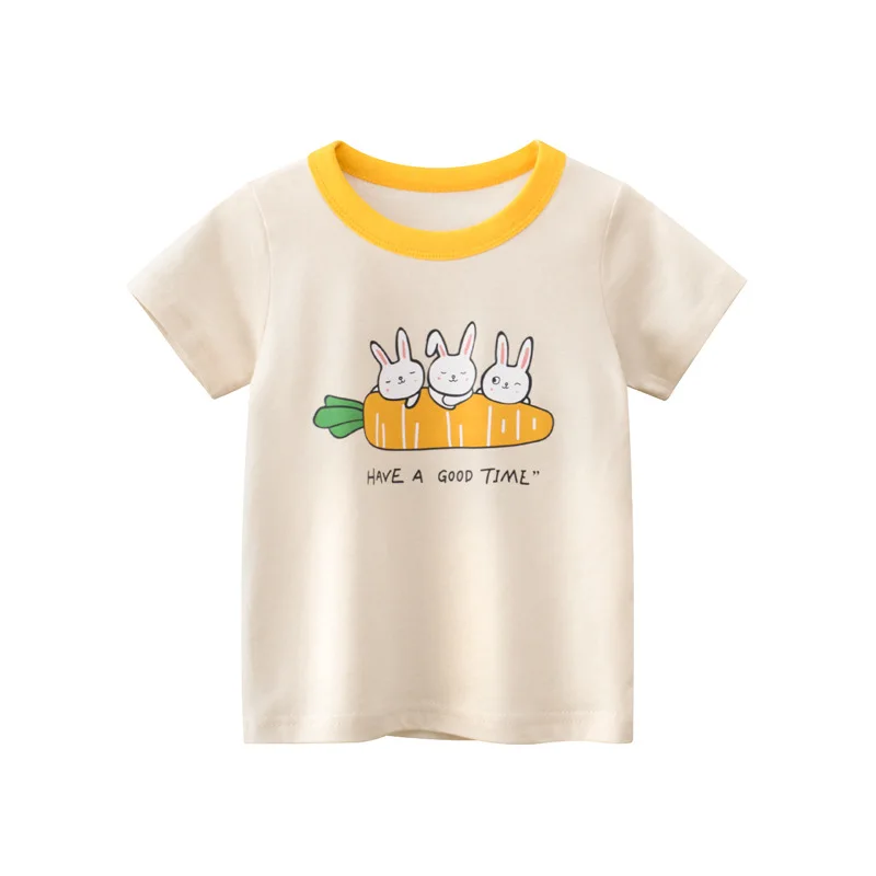 Korean Version of Children's Clothing Summer Girls Short-sleeved T-shirts Wholesale Baby Tops Factory Direct Sales