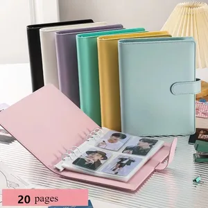 A5 KPOP Photocard Binder con 20 páginas álbum de colección de tarjetas de 4 bolsillos con 80 ranuras de tarjetas PU Tarjetas organizadoras de cuero 10 Mejor carpeta de tarjetas de ventas 4 bolsillo - №3