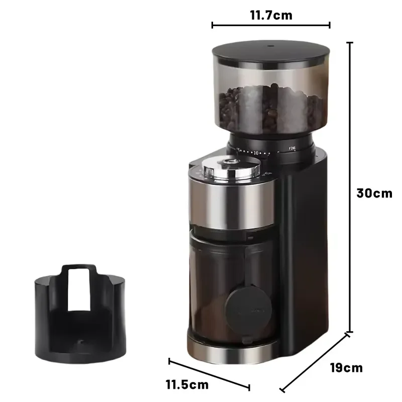 Smart Electric Coffee Bean Grinder for Home and Commercial Use Stainless Steel Burr Mill Machine for Kitchen RV Hotel Store